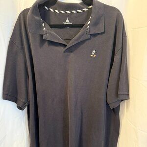Disney Parks Mickey Mouse Polo Shirt Black XXL Embroidered Mickey